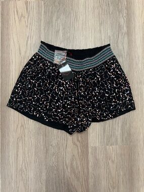 RAGA Anthropologie Smocked Beaded Sequin Shorts Size Small NWT